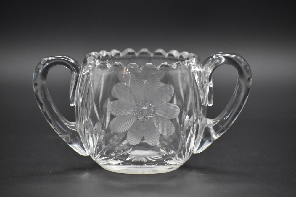 McKee Glass Co. Innovation #410 Sugar Bowl With Saw Tooth Rim Early 1900's