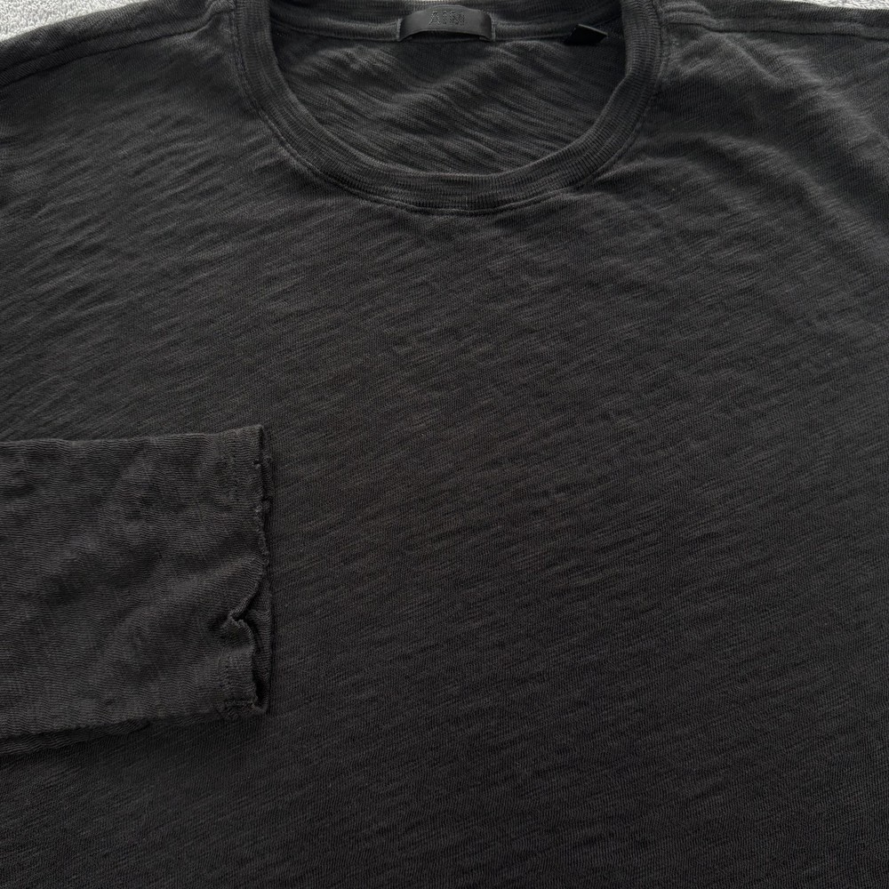 ATM Shirt Womens L Black Long Sleeve Crew Neck 100% Cotton Lightweight