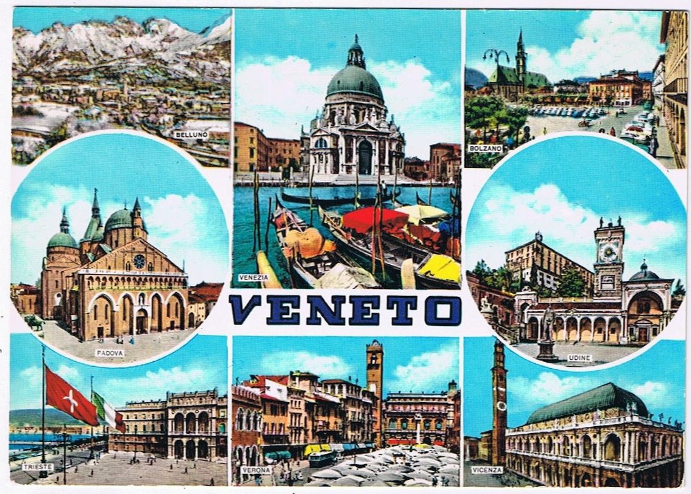 Postcard Greetings from Veneto Northern Venice Area Italy Multi View