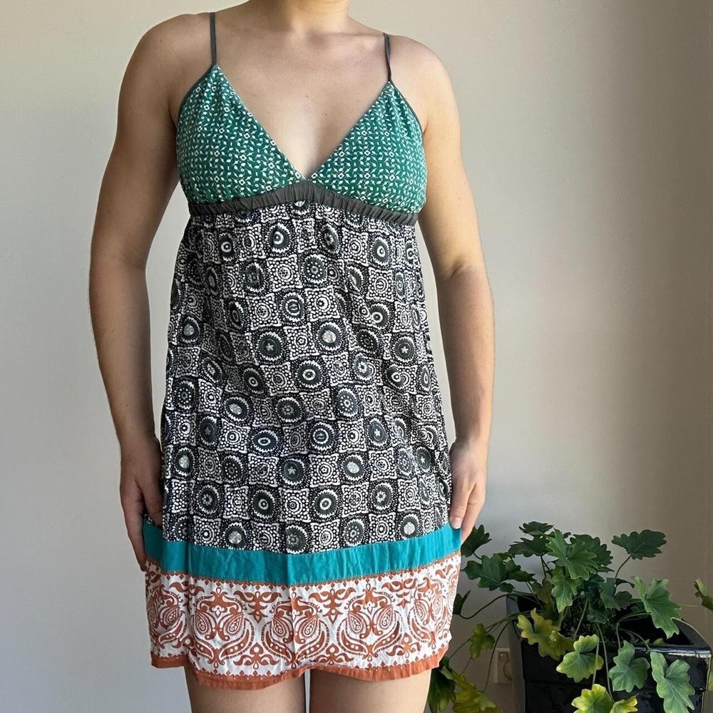 Billabong Women's Small Multicoloured Geometric Bohemian Pattern Mini Dress