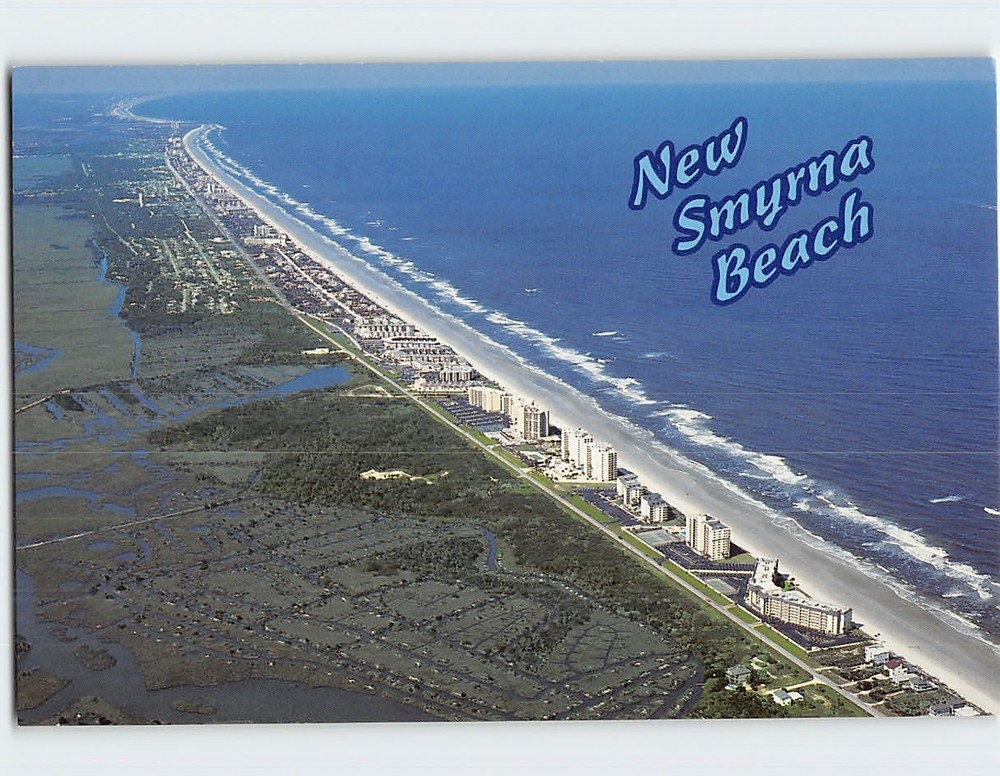 Postcard Aerial View New Smyrna Beach Florida USA