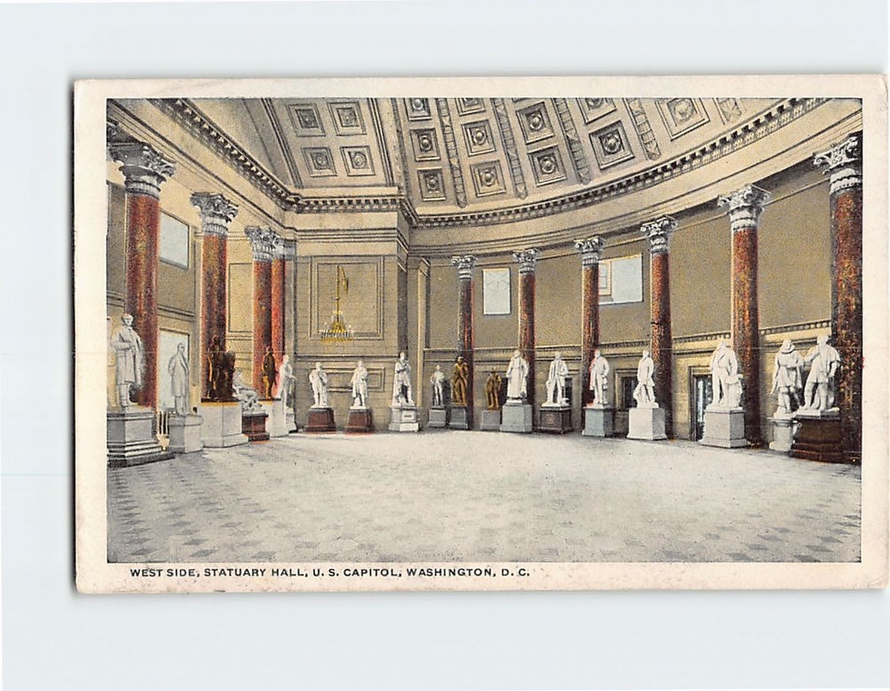 Postcard West Side Statuary Hall US Capitol Washington DC USA