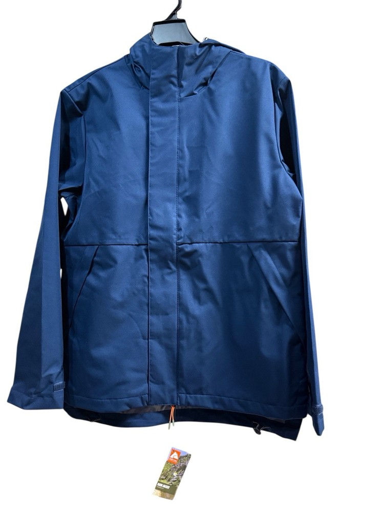 BRAND NEW Ozark Trail men's rain jacket in the blue color, 100% polyester SIZE S