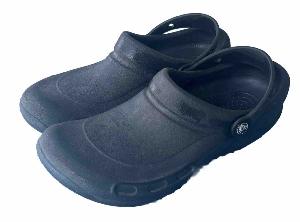 Crocs Mens Bistro Clogs Size 10 Slip Resistant Work Shoes Black Chef Nurse