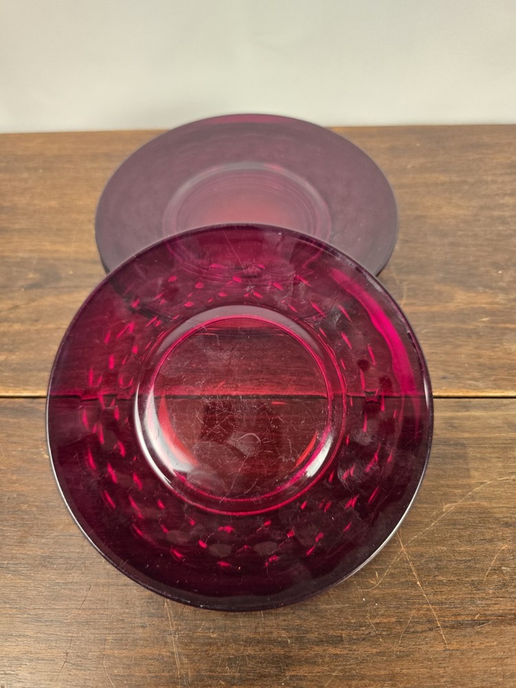 VTG Set Of 4 Georgian Ruby By Fenton Honeycomb Design 6