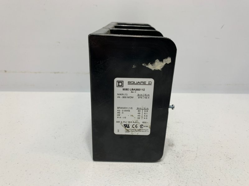 Square D 9080LBA365112 Power Distribution Block 380A 600V