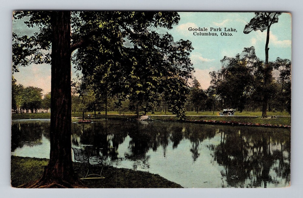 Columbus OH-Ohio Goodale Park Lake Vintage Postcard