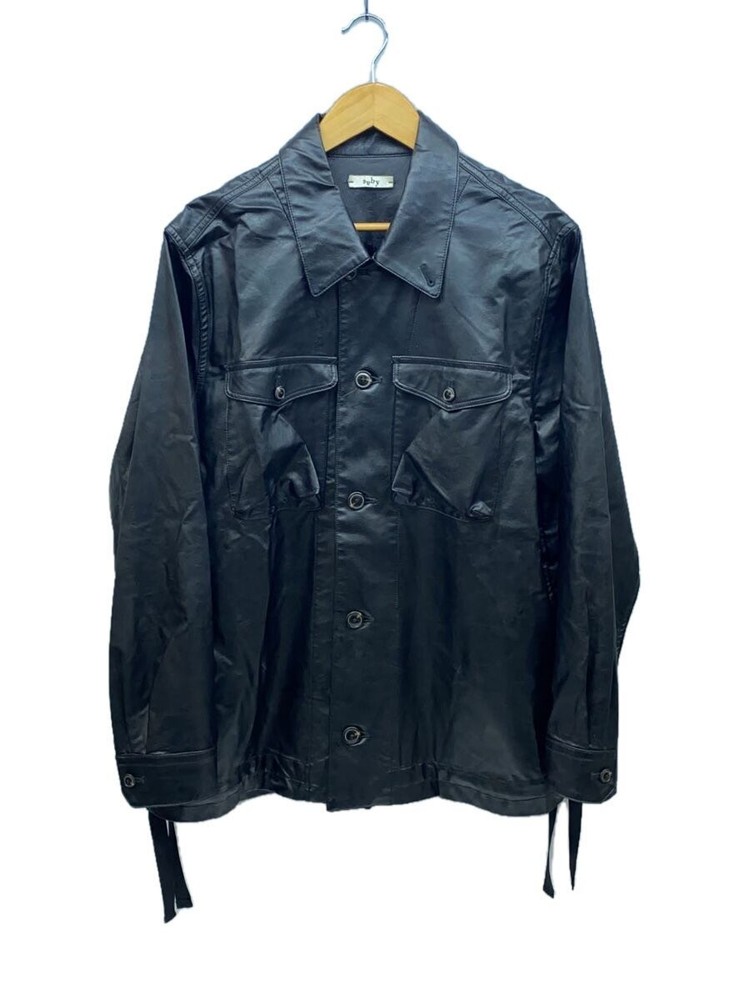 Saby Mil Sht-Wet Black Synthetic Leather Jacket 21A-031210 1306