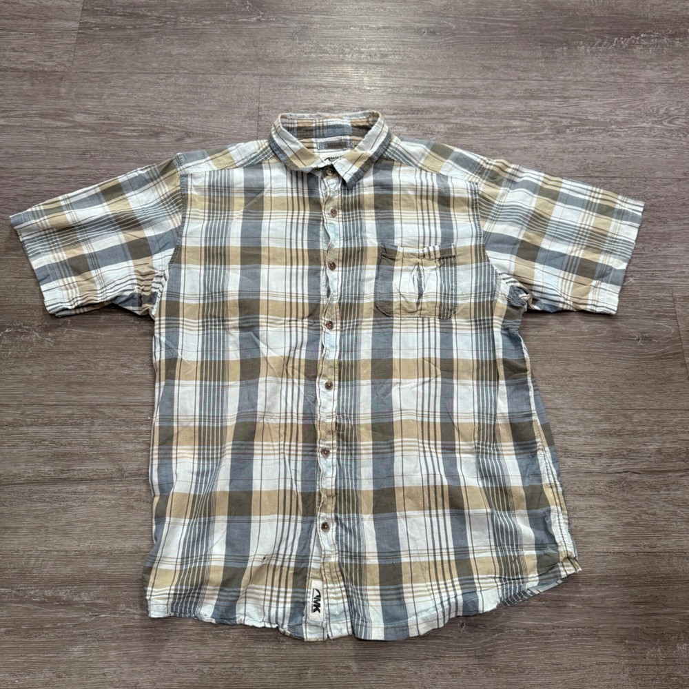Mountain Khakis Shirt Mens Large Plaid Button Up Short Sleeve Outdoor Cotton