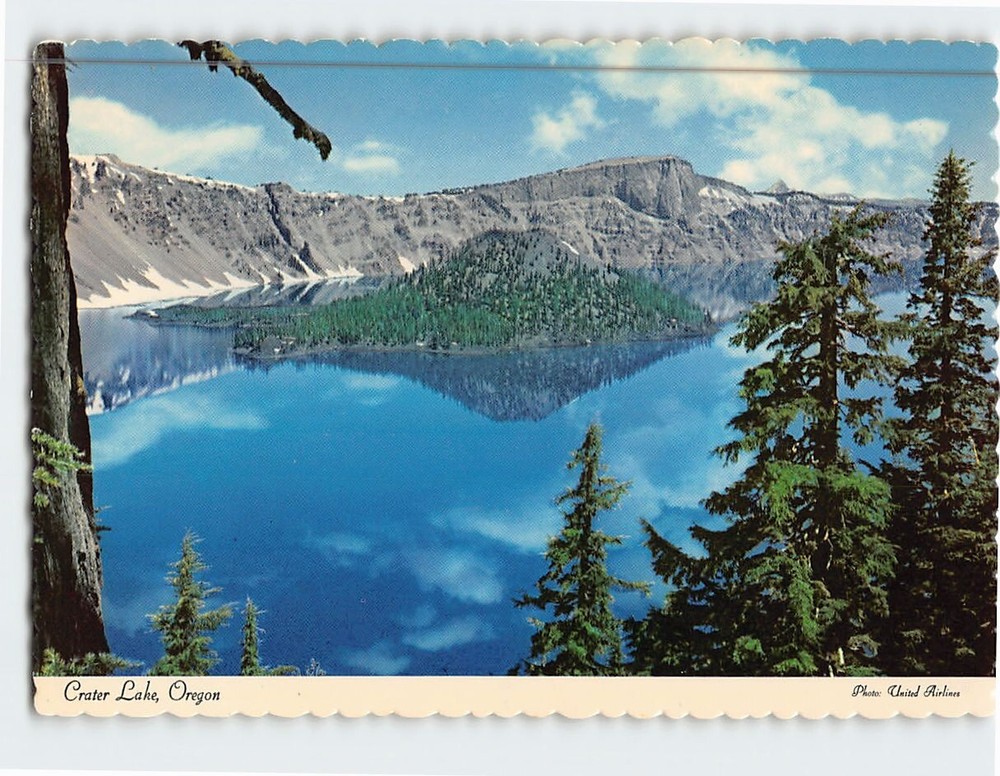Postcard Wizard Island Crater Lake Oregon USA