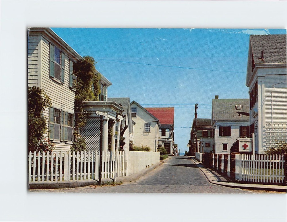 Postcard Gosnold Street looking towards the harbor Provincetown MA USA