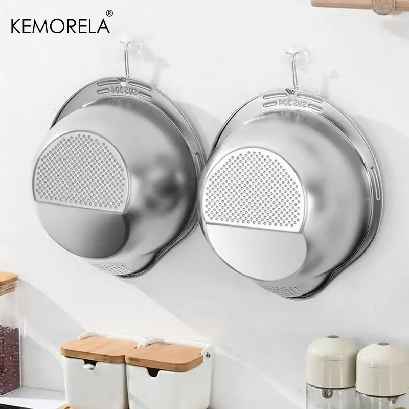 Rice Washer Strainer Bowl Stainless Steel 304 Rice Washing Bowl Rice Sieve Colan