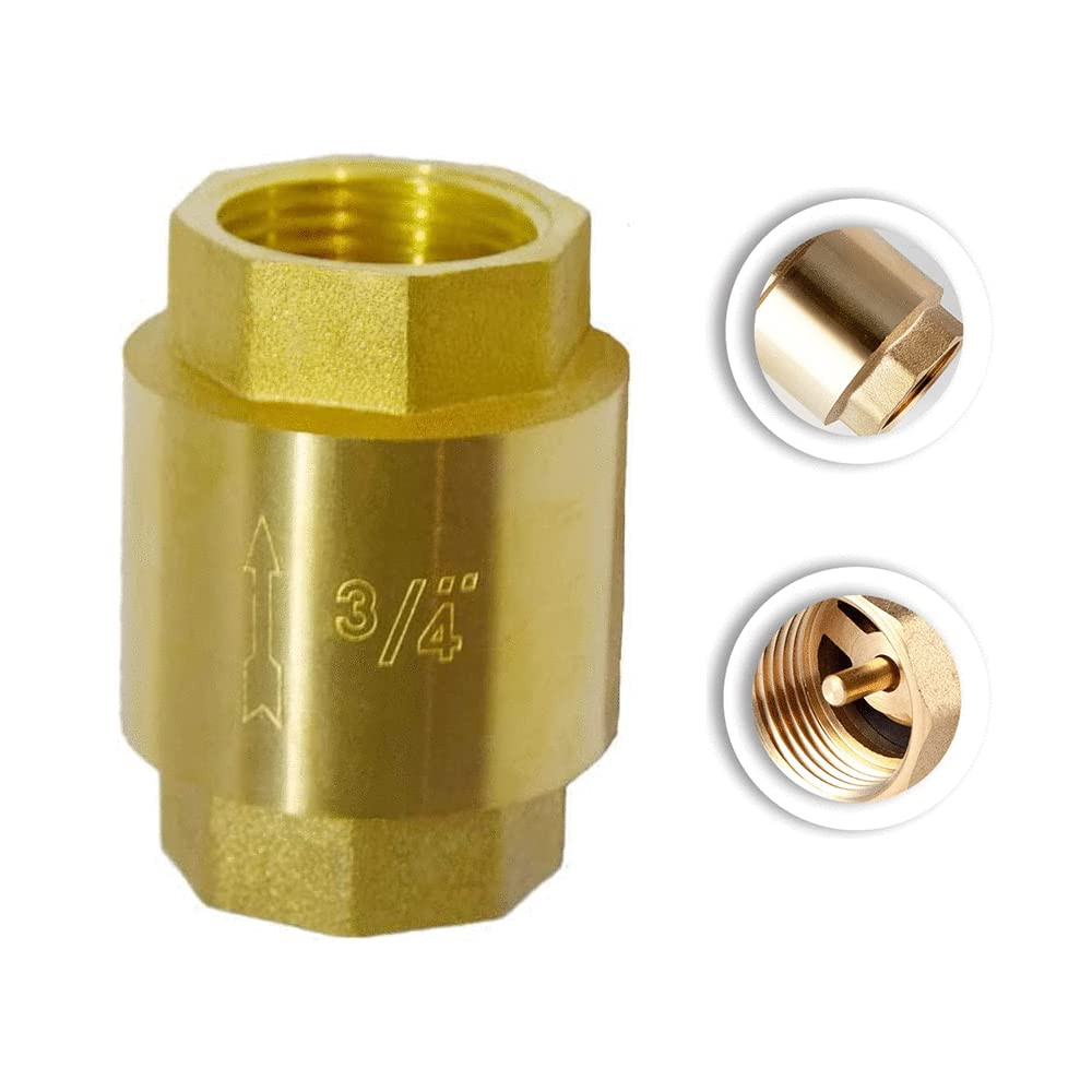 3/4 Inch NPT Brass Vertical Check Valve Female Thread Backflow Preventer