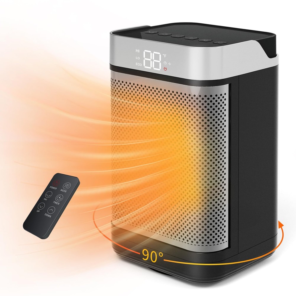 Space Heater Indoor, 1500W Space Heaters for Indoor Use with Remote, Office H...