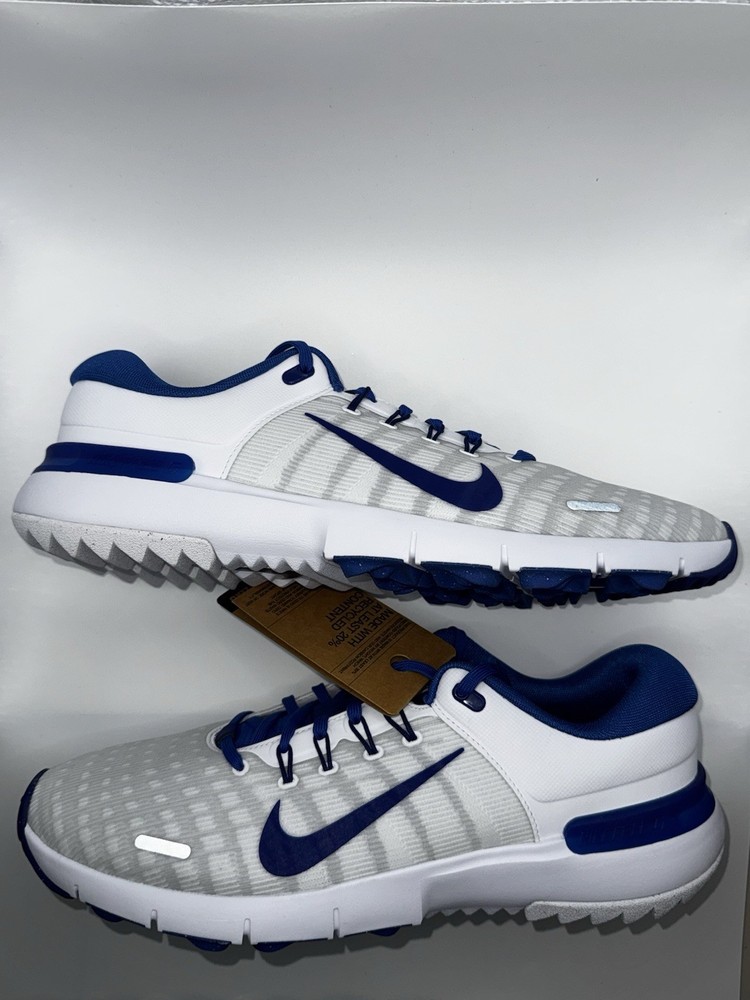 Nike Free Golf NN White Blue Pure Platinum Men's Golf Shoes FN0332-400 Size 12