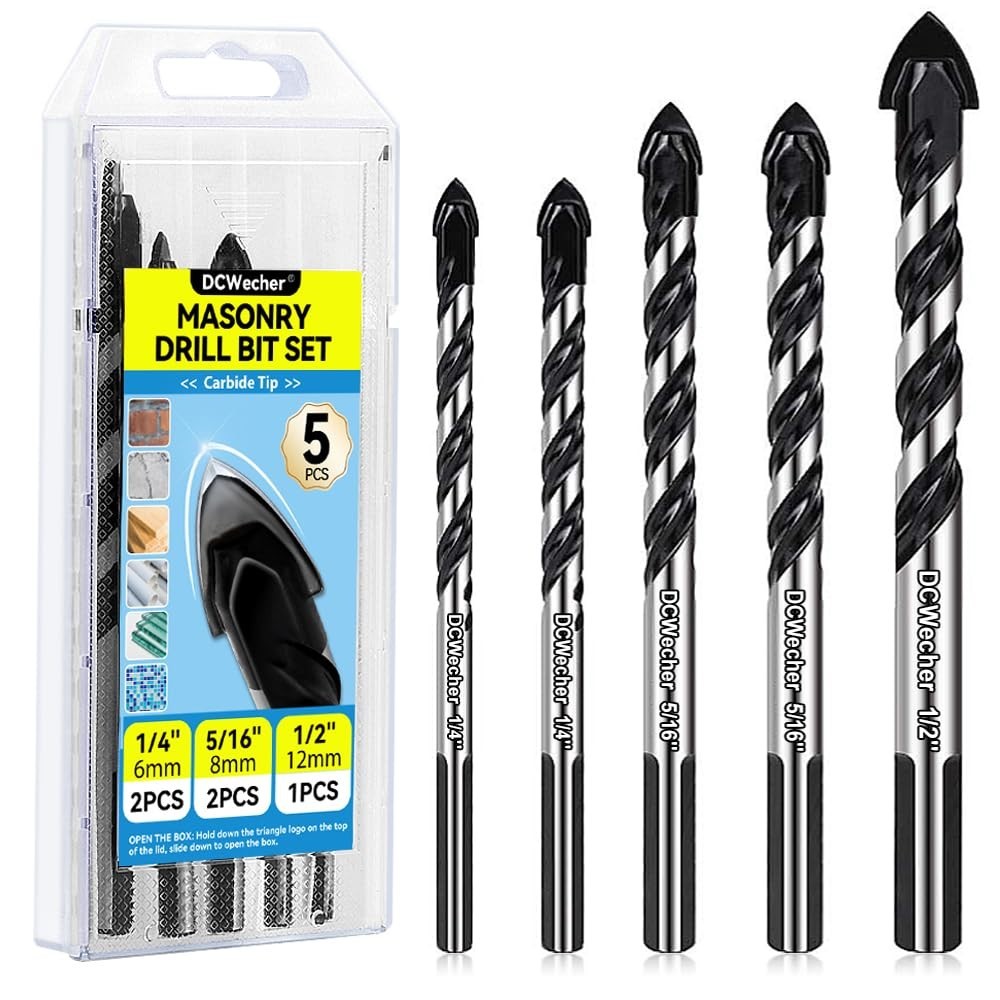 Professional Concrete Drill Bit 5-pack Masonry Drill Bit Set Industrial-strengt