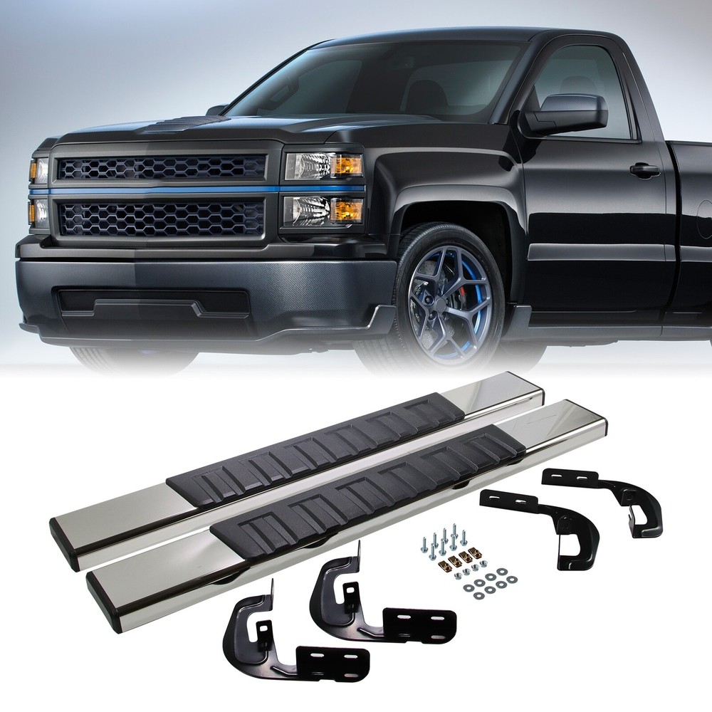 For 2007-2019 Silverado Sierra Regular Side Step Nerf Bar Running Board Chrome