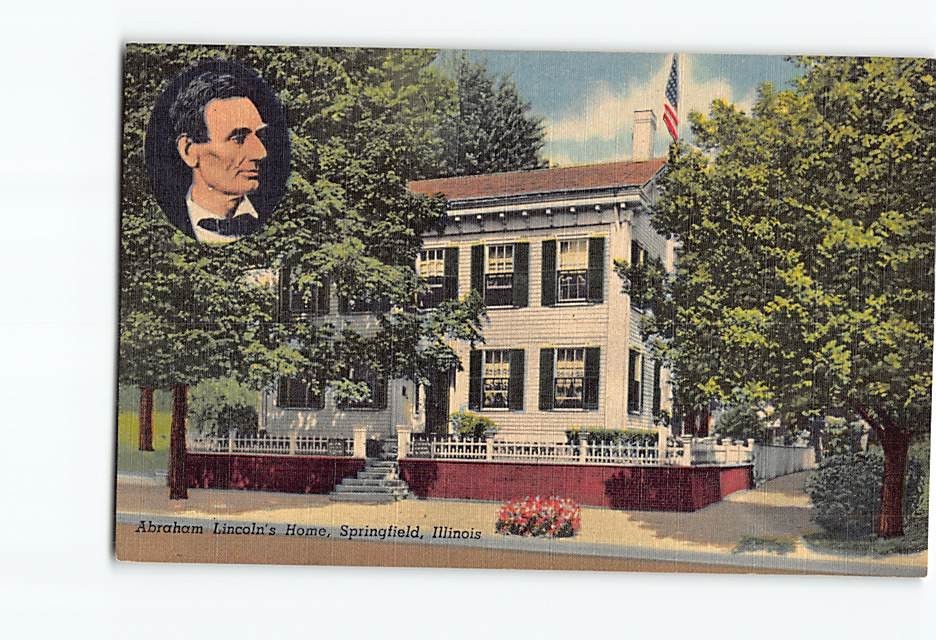 Postcard Abraham Lincoln's Home Springfield Illinois USA