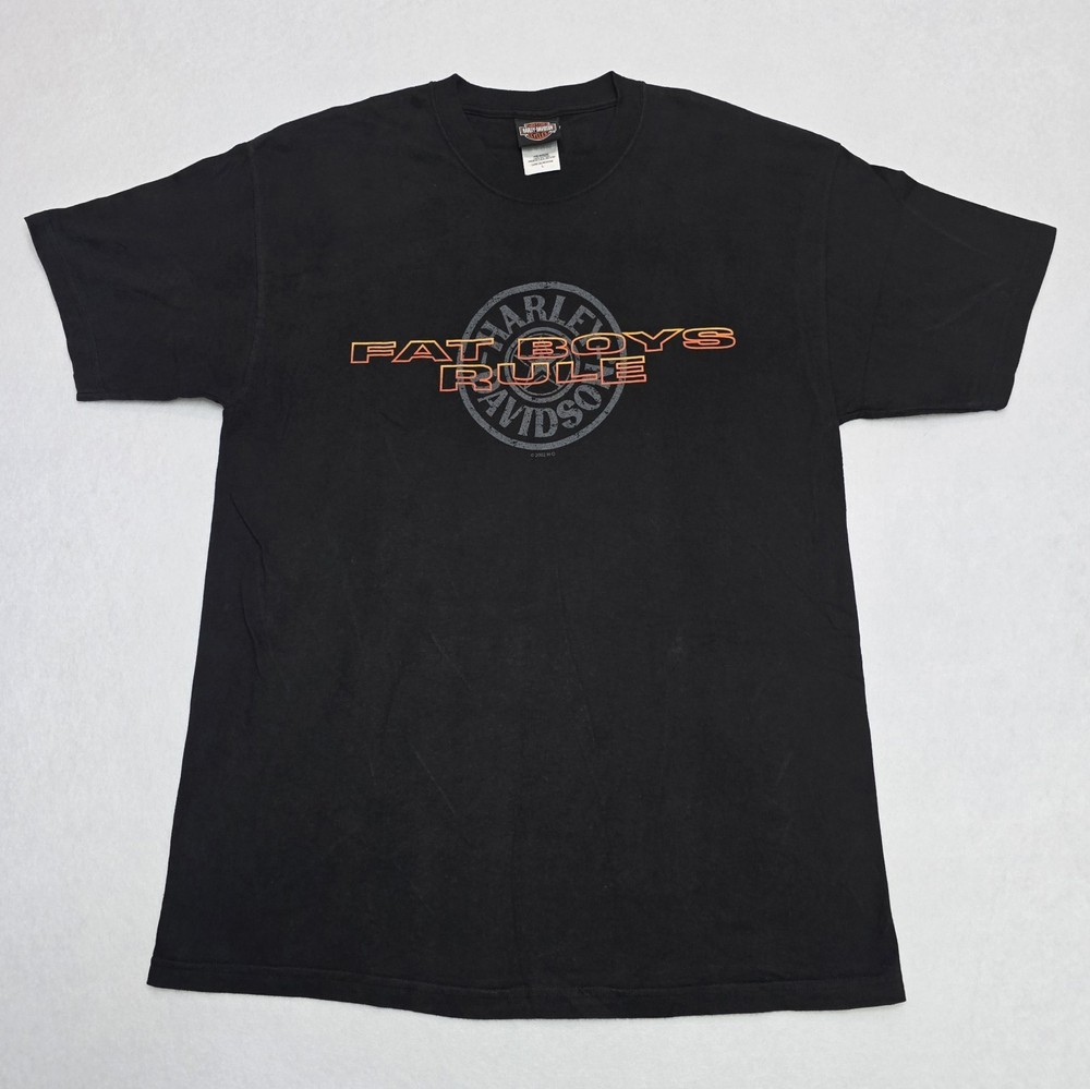 Harley Davidson Mens Y2K Vintage T-Shirt  Size Large Fat Boys Rule Nashville TN