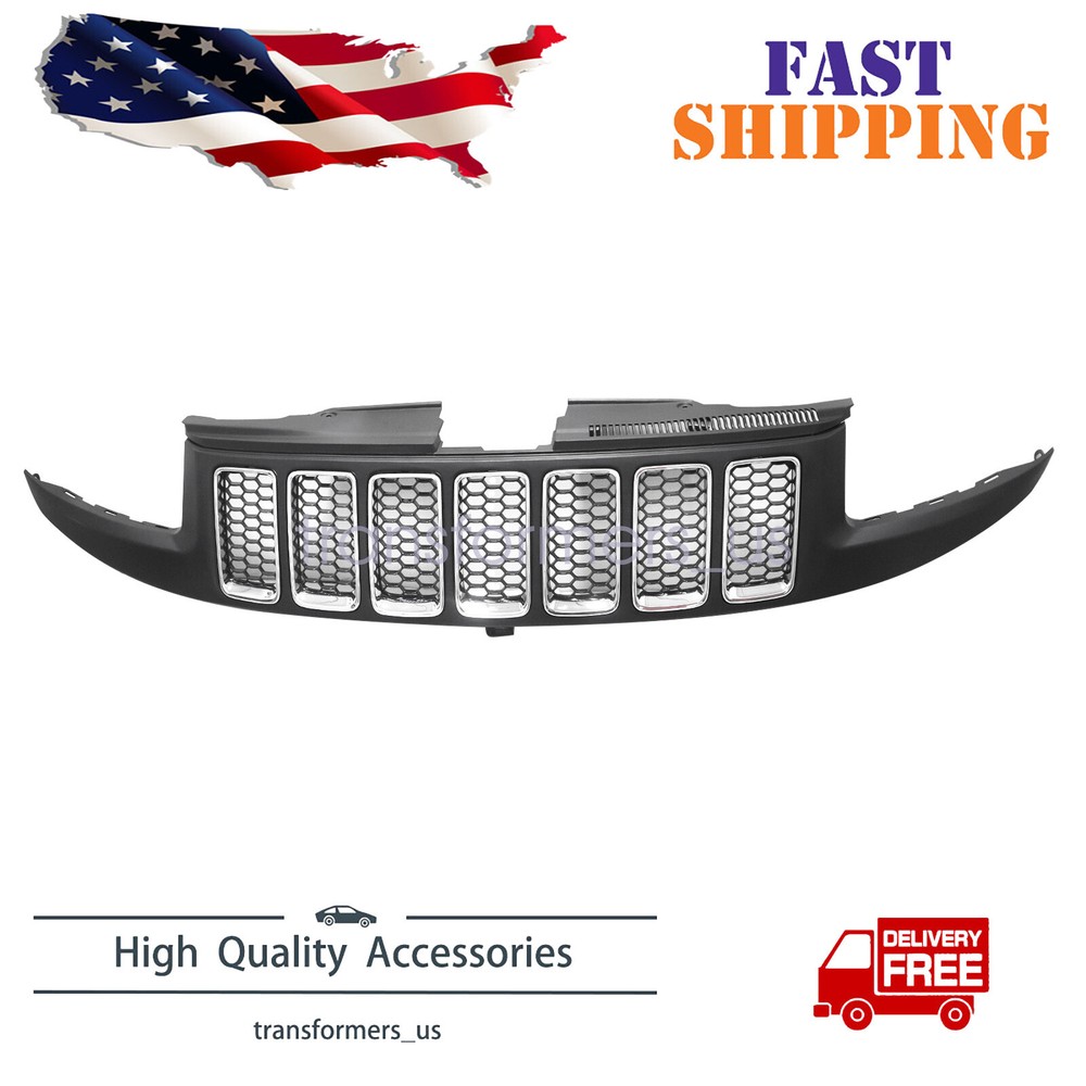 New Front Upper Grille For 2014 2015 2016 Jeep Grand Cherokee Honeycomb Black US