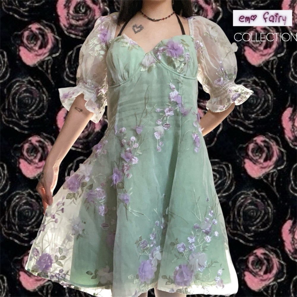 Sugar Thrillz by Dolls Kill Fairycore Sweethearts Portrait Mini Dress