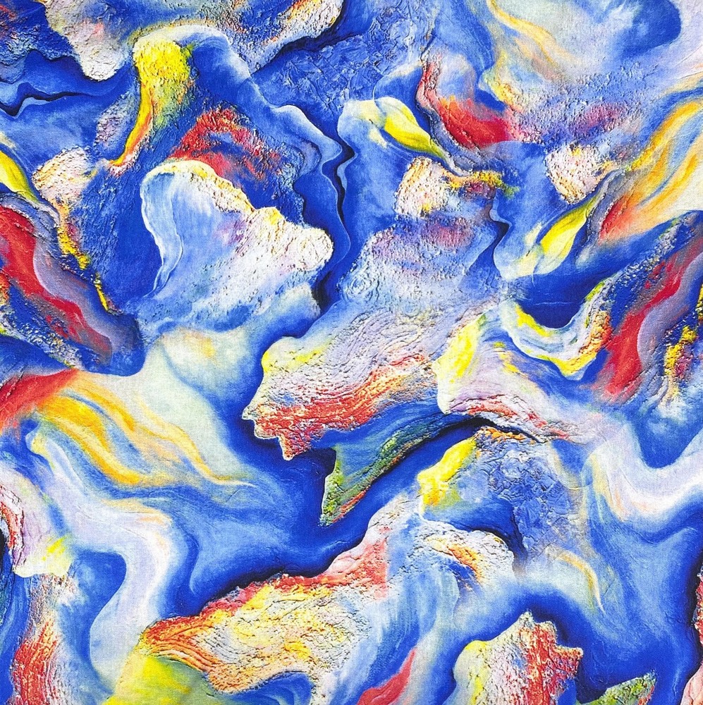 Abstract Painting Cotton Fabric for Apparel Sewing Quilting Half Yard-image