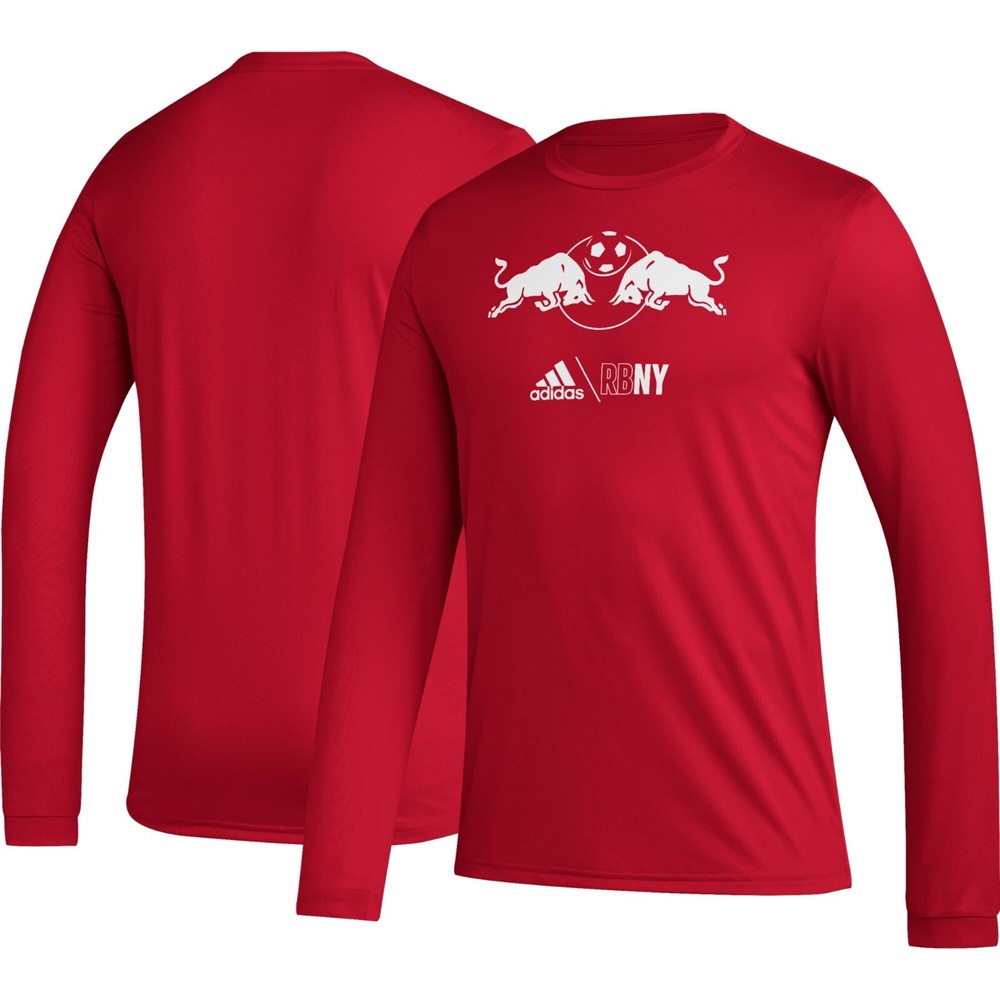 Men's New York Red Bulls Adidas Red Icon AEROREADY Long Sleeve T-ShirtSize XL