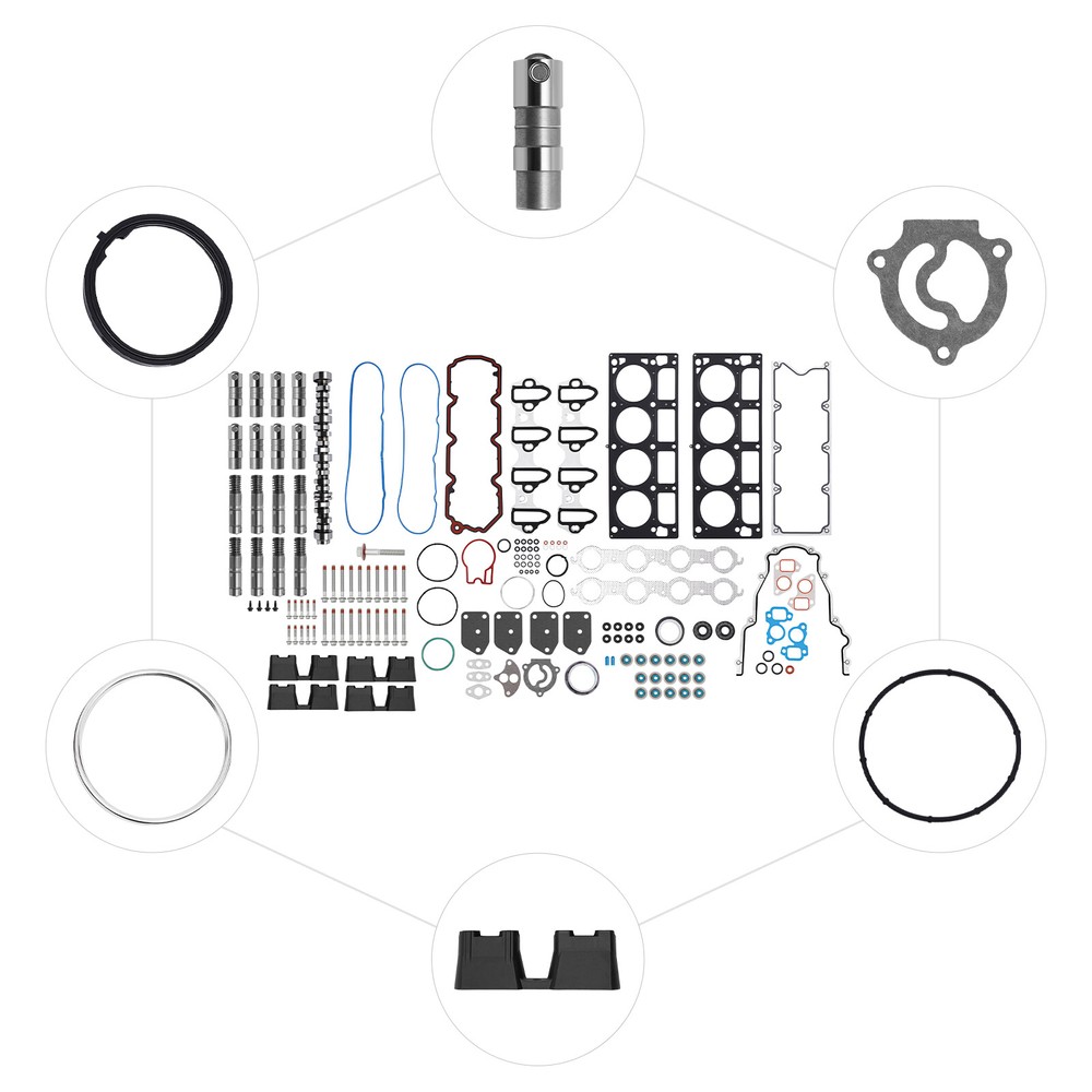 ForGM 5.3 AFM Lifter Replacement Kit Camshaft Kit Head Gaskets Bolts Guides Set