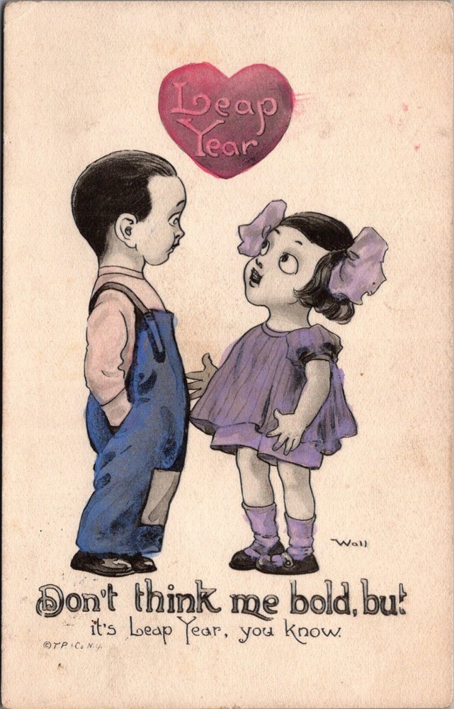 Vintage Leap Year Postcard Wall Art Children Proposal Rochester NY 1910