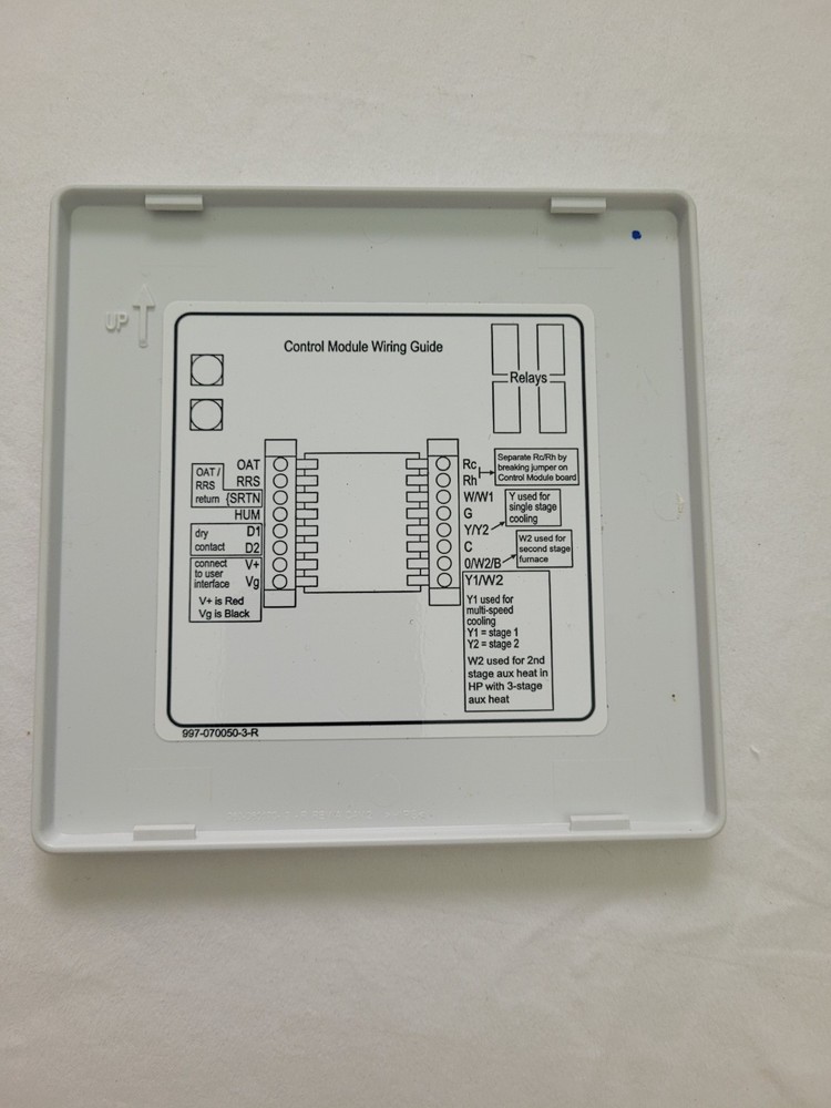Carrier Edge Thermostat TP-NRH01-A Relay Circuit Board Cover Replacment