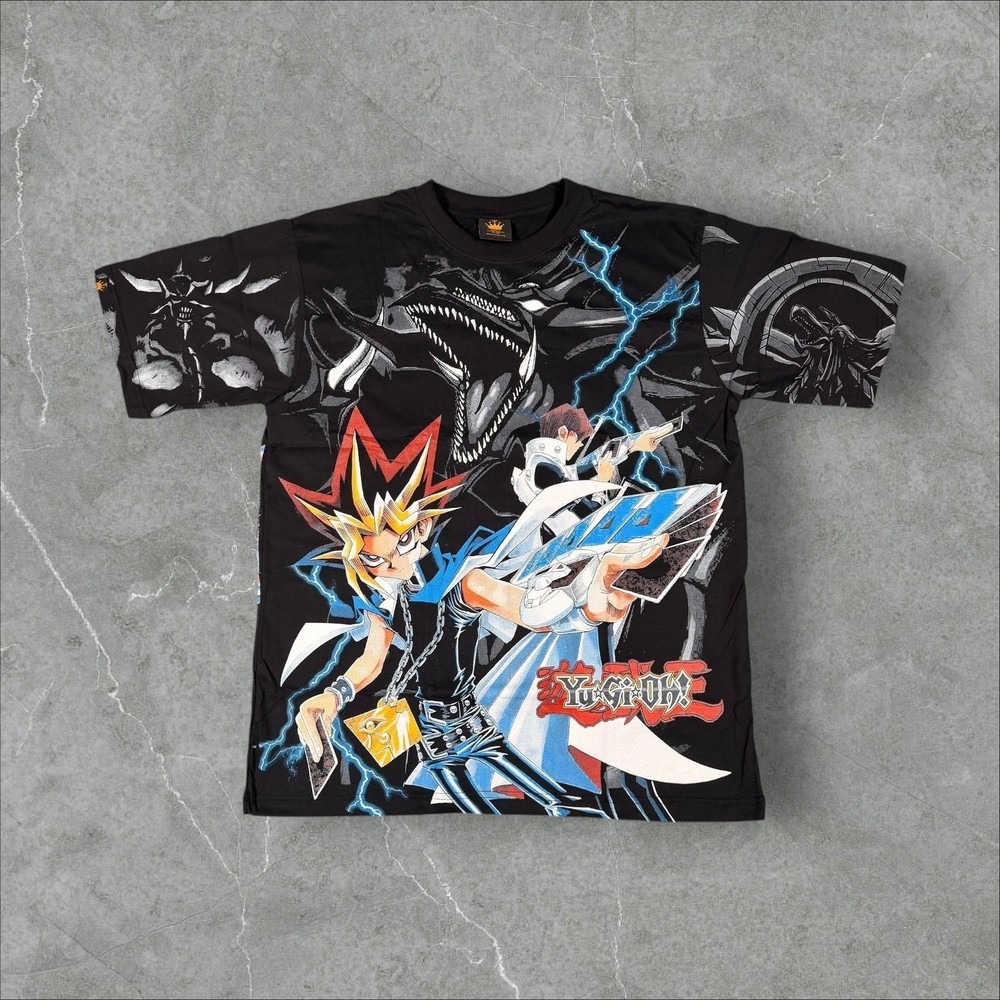 Yu-Gi-Oh Anime Manga Dragon AOP All Over Print Size XL Black T-Shirt