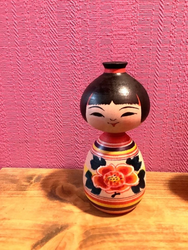 Tsugaru Kokeshi Doll 8cm Cute Handmade Artisan Collectible New