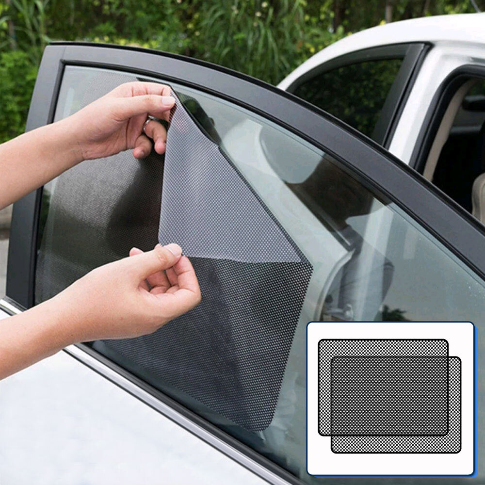 2Pcs Car Side Window Sun Shade Sticker Sun Protection Windows Sunscreen Cover