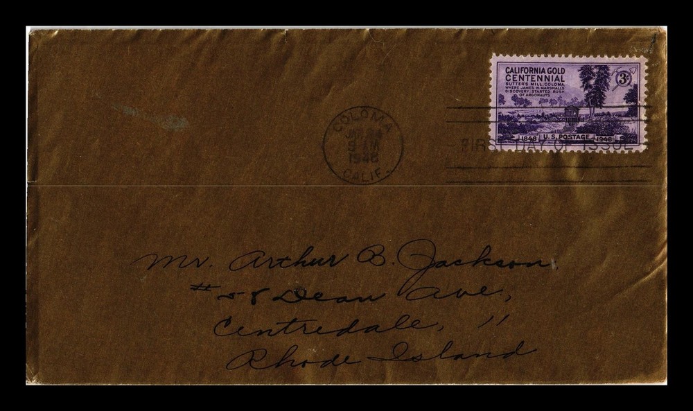 Dr Jim Stamps Us California Gold Centennial Fdc Scott 954 Gold Cover