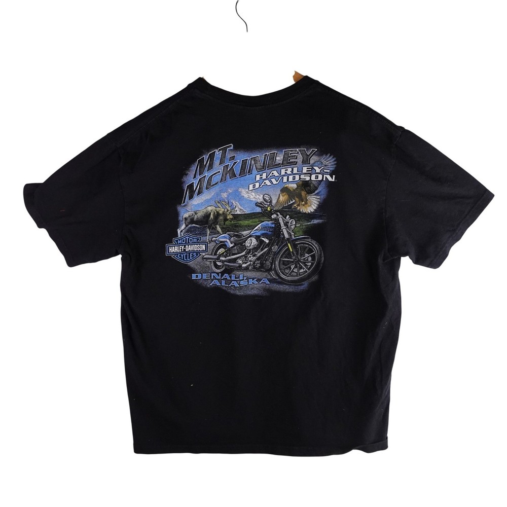 Harley-Davidson Mt McKinley Denali Alaska Graphic T-Shirt Mens XL Black