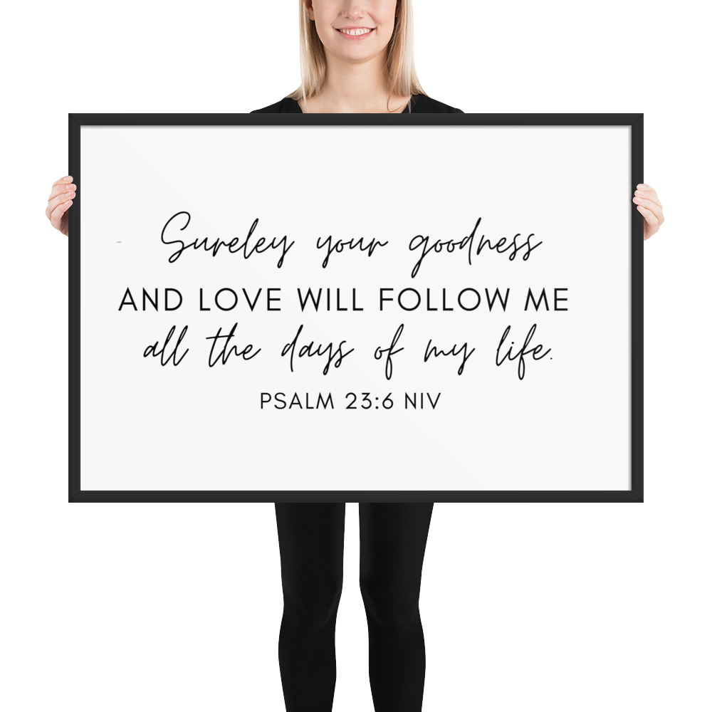 Psalm 23 6 Inspirational Christian Bible Verse Wall Sign - Comforting Scriptures  
