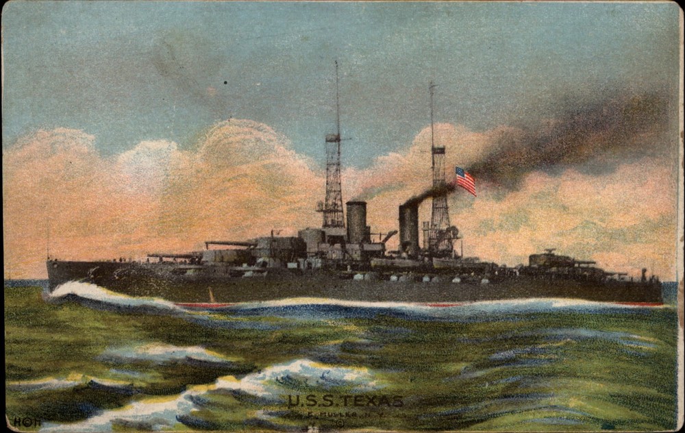 USS Texas Battleship vintage postcard US Navy a242