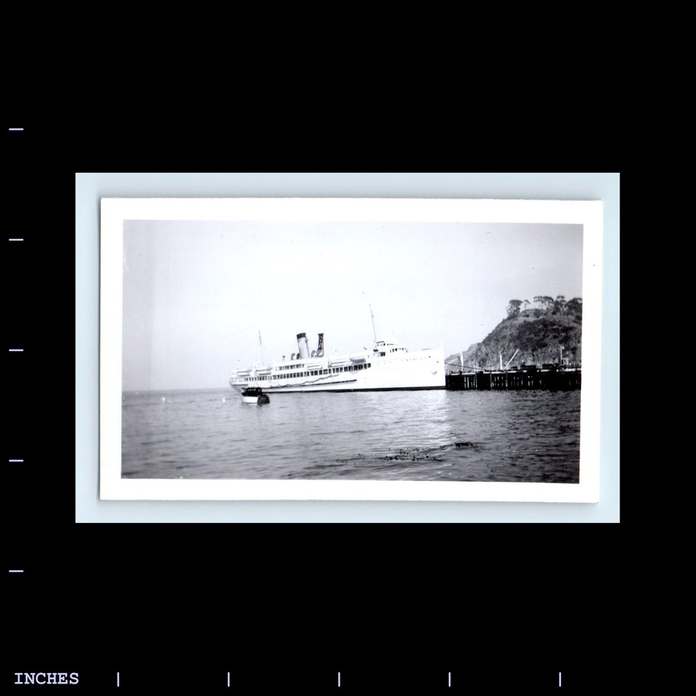 Old Vintage Photo SHIP CATALINA ISLAND LANDSCAPE SEASCAPE
