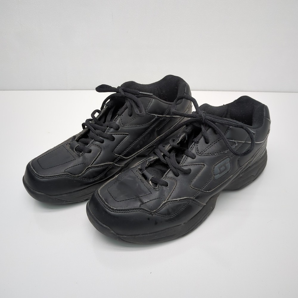 Sketchers Work Shoes Relaxed Fit Slip Resistant Men's Size 9.5 Black Memory Foam