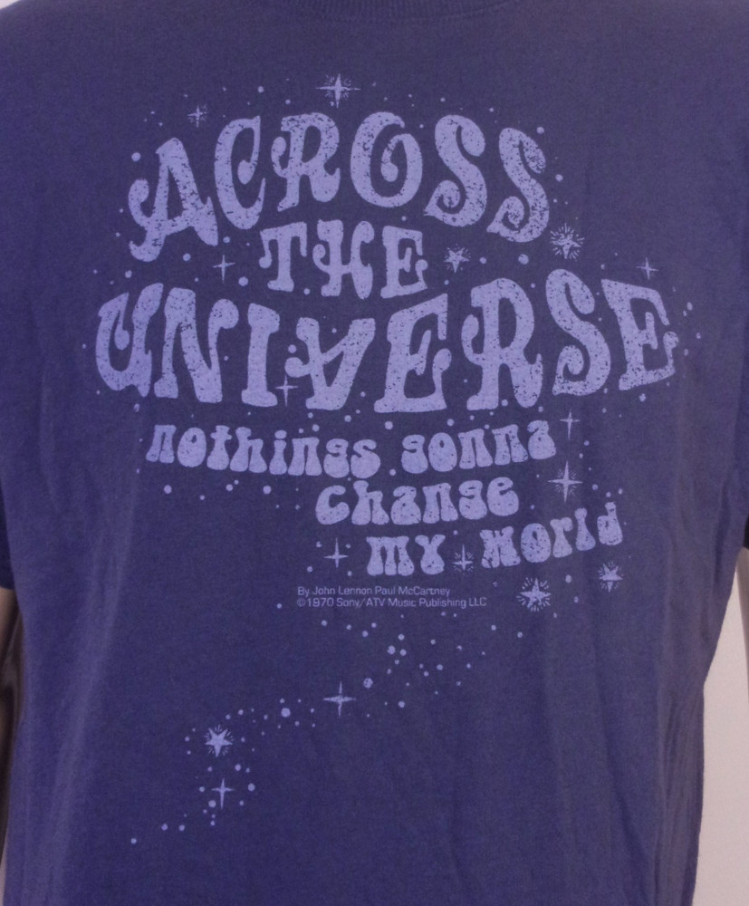 vintage EUC Lyrics by Lennon & McCartney Across the Universe T-Shirt Beatles S/M
