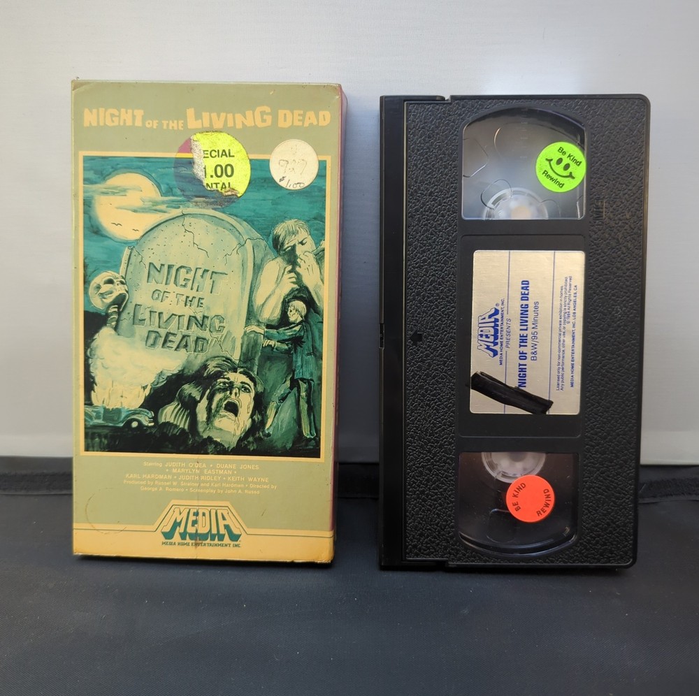 Vintage Night of the Living Dead VHS Media Home Entertainment Purple Box Horror