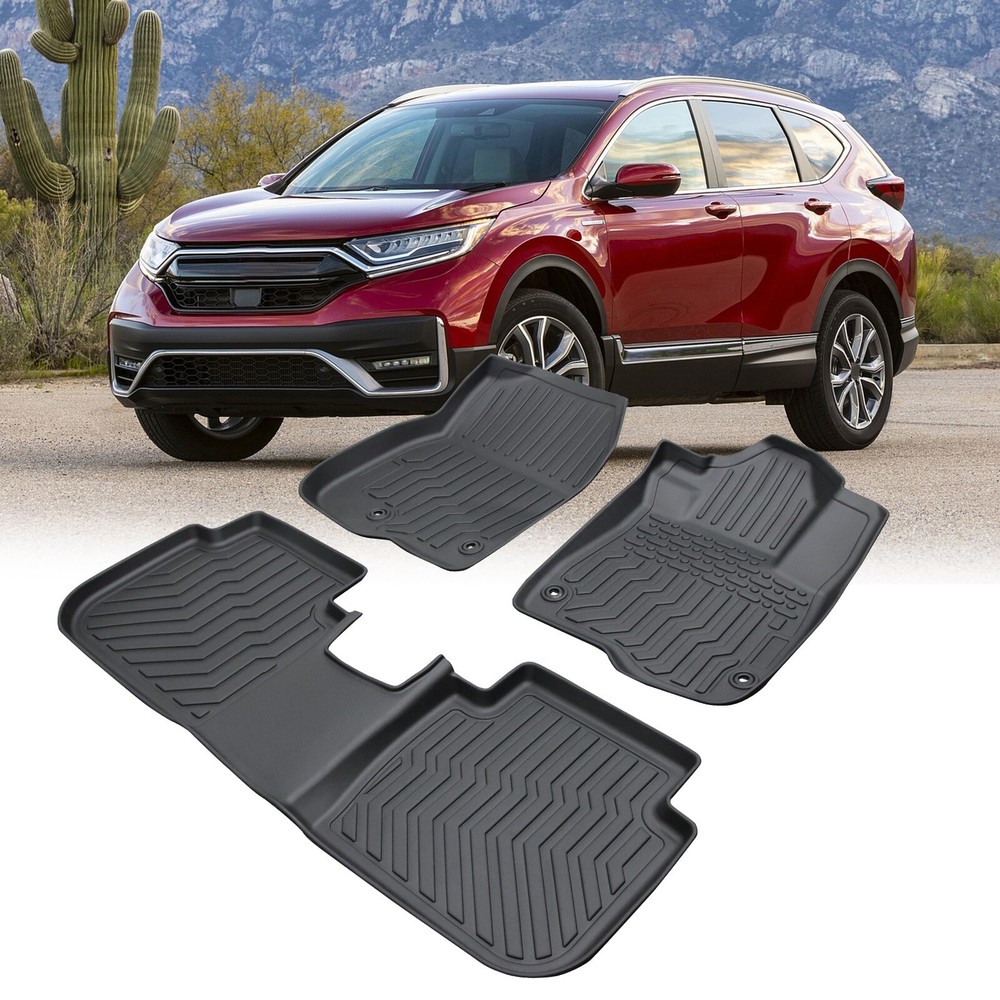 Car Floor Mats for 2023 Honda CRV Hybrid Black All-Weather TPE Rubber Car Mats