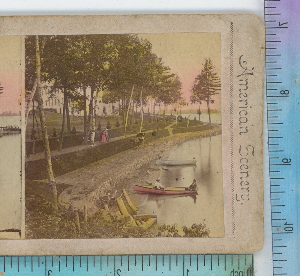 Catskill House Lake George NY New York Webster & Albee Stereoview
