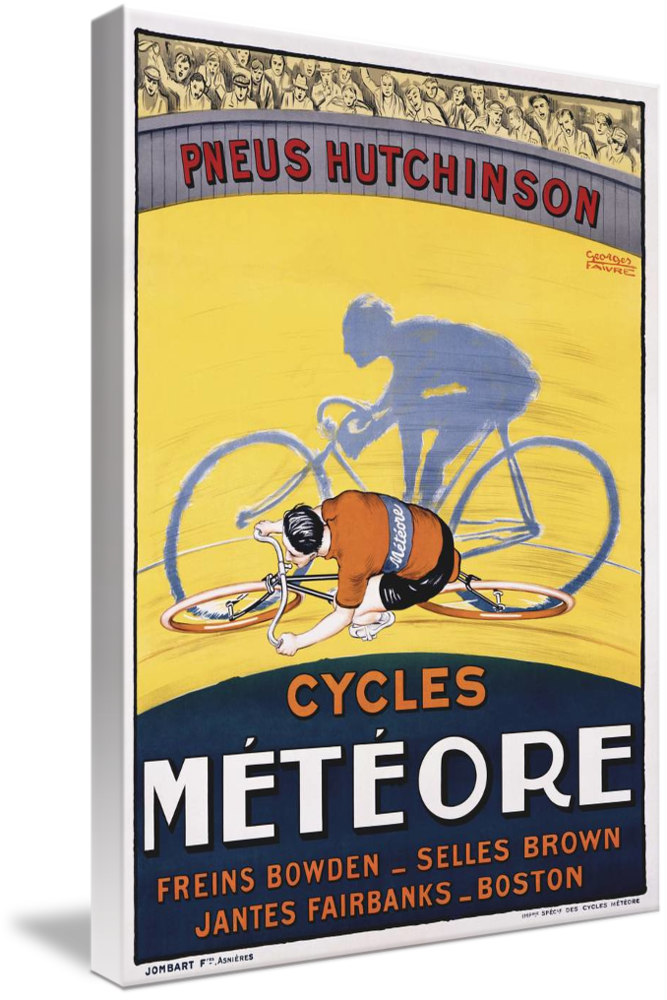 Canvas Art - Pneus Hutchinson Bicycle Vintage Advertisement,