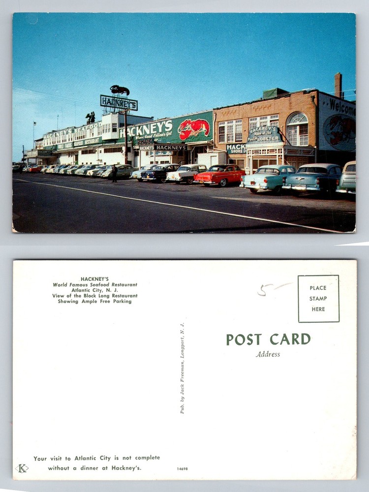 Atlantic City, NJ-New Jersey, Hackney’s Seafood Restaurant Vintage Postcard