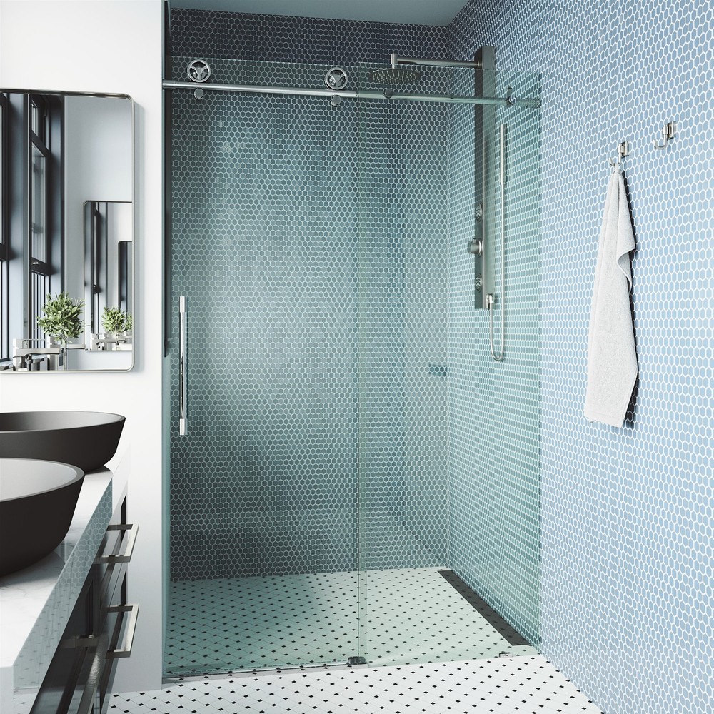 Vigo Elan Cass 76x52 Inch Frameless Sliding Shower Door