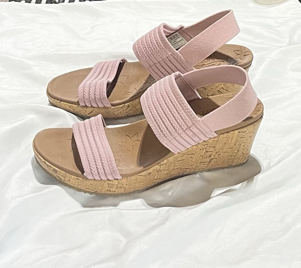 Skechers Luxe Foam Womens Pink Sandals Size 8 Comfortable Cushioned Footwear
