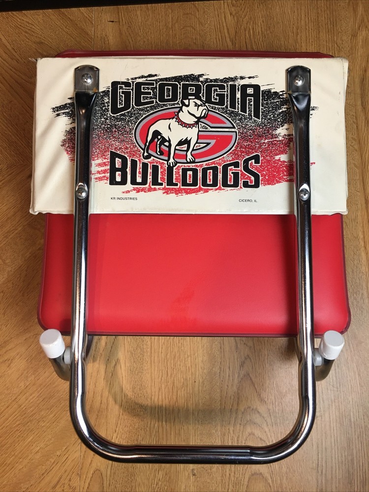 Vintage Georgia Bulldogs Folding Bleacher Seat Cushion NCAA Football Stadium Gear  
