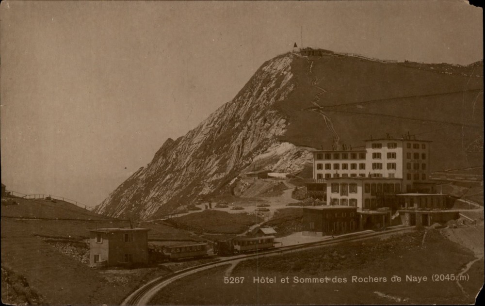 Hotel et Sommet des Rochers de Naye Naye Switzerland vintage postcard m971