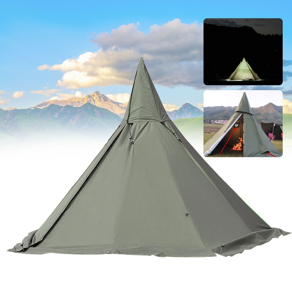 Outdoor Camping Tent Teepee Tent 4 Season 2 Doors Hike Tent Reathable Waterproof